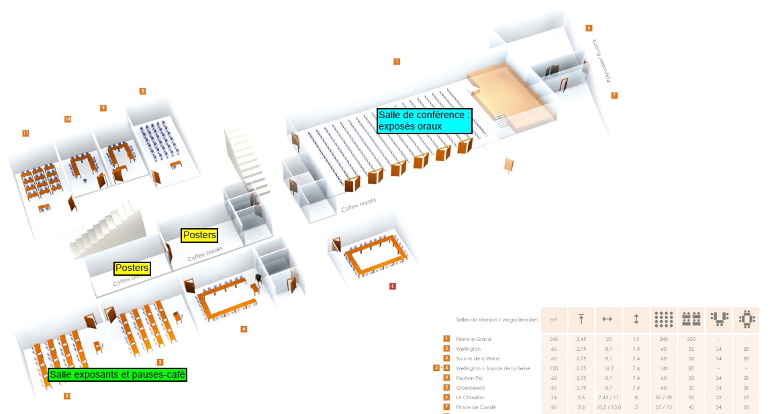 Plan des salles